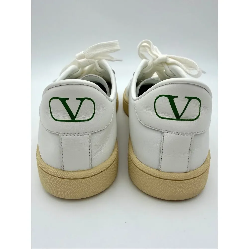 Valentino Sneakers VLogo White Leather Size 39.5 / 9.5 Classic Low Top